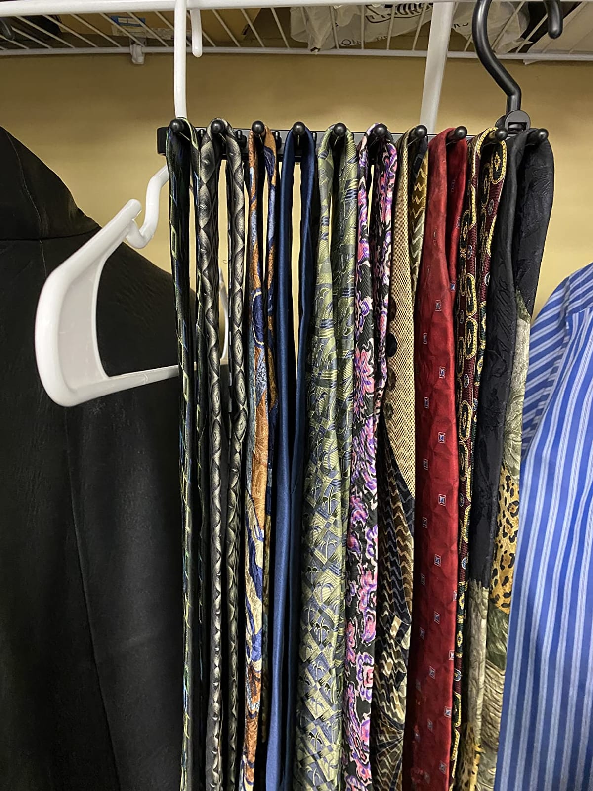 2-Pack Black Tie Rack, Organizer, Hanger, Holder - Affordable Tie Storage customer photo 1