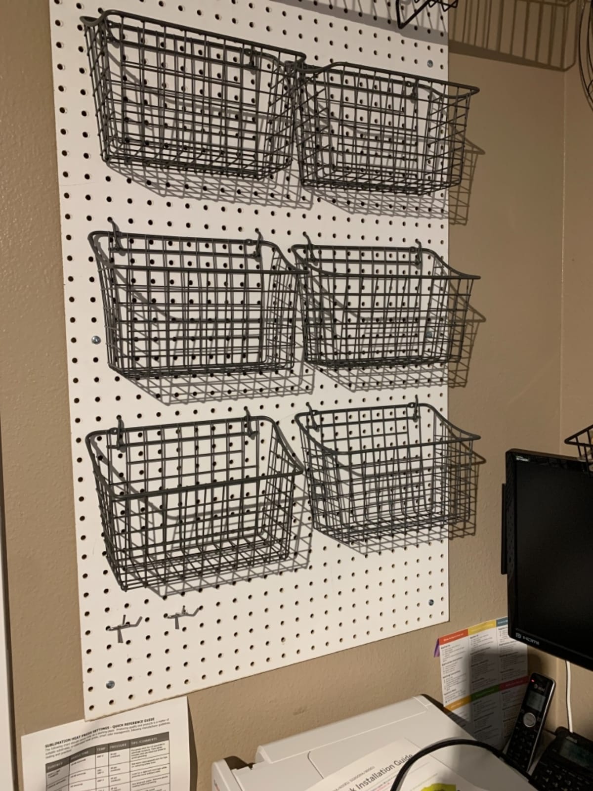 Spectrum Large Wire Basket Pegboard Wall Organizer Metal Pegboard Storage Bin Dual Mounting System for Garage Tools Workshop Supplies Craft Room Organization & Accessories, Industrial Gray customer photo 1