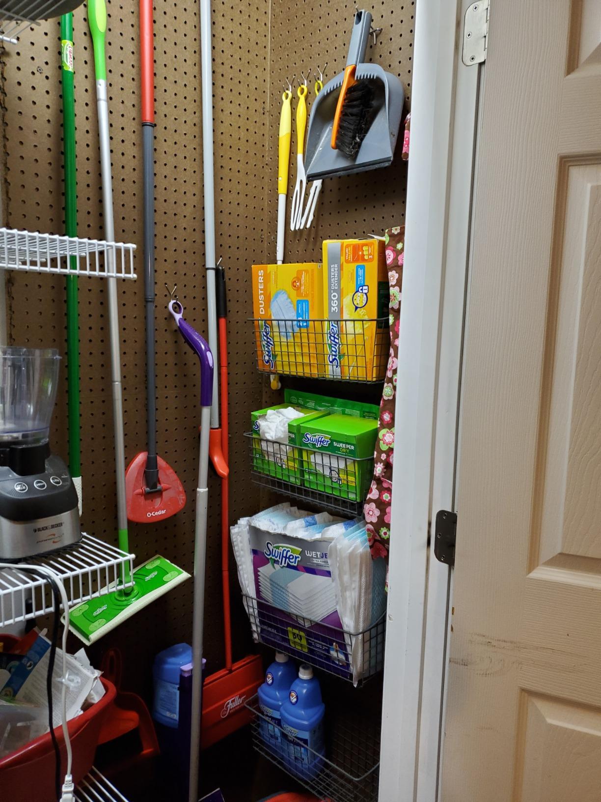Spectrum XL Pegboard Wall Mount Basket for Garage Workshop Craft Room Garage Pantry Storage, Heavy Duty Extra Large Wire Basket Storage Organizer Peg Board Baskets & Bins, Industrial Gray customer photo 2