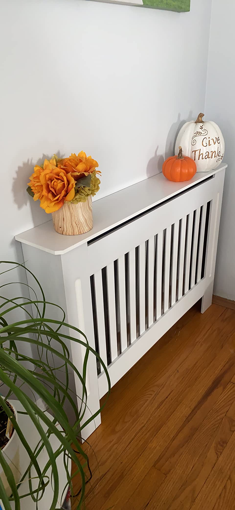 vidaXL Radiator Cover Cabinet, Decorative Heater Protector for Home, Childproof Baseboard & Electric Heating, MDF Construction with Water-Based Lacquer Finish, 44.1