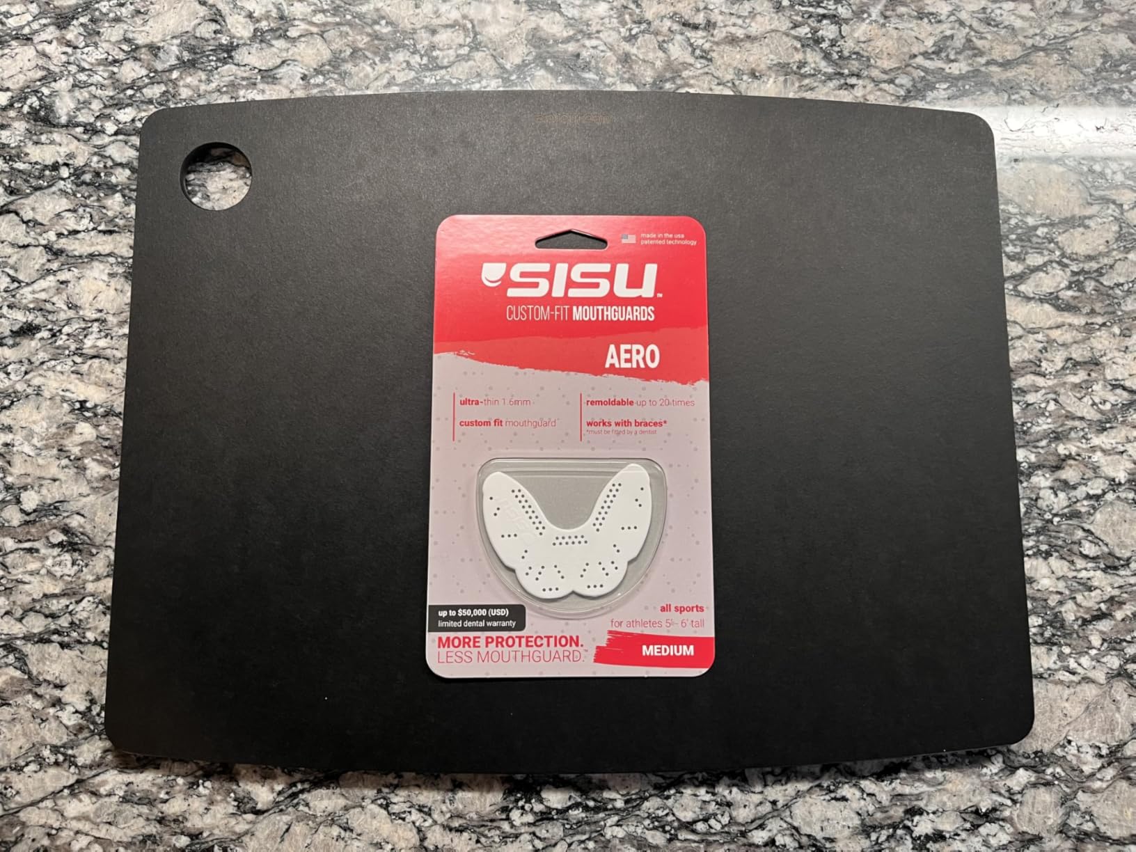 SISU Aero Medium Mouthguard, Snow White - 30% Stronger Protection for Lacrosse, Football, Hockey, Team Sports - Remoldable Up to 20 Times - Ultra Slim customer photo 2