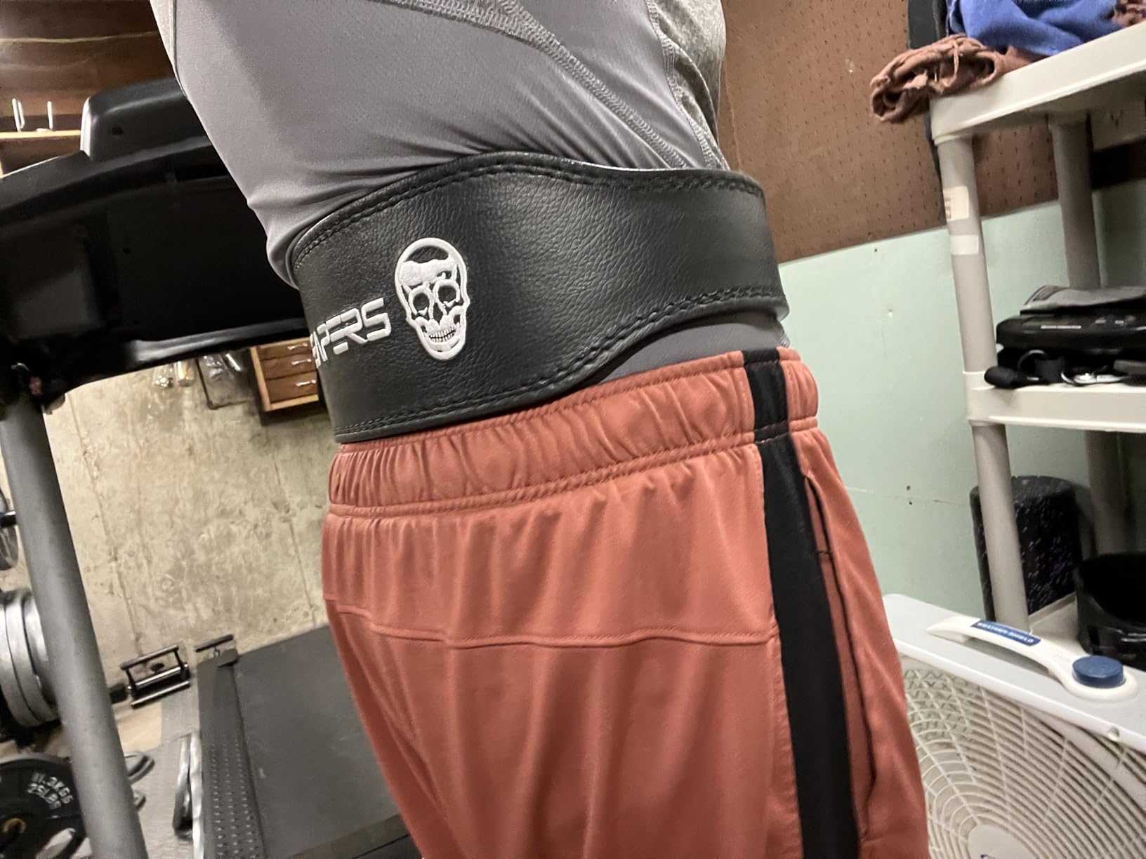 Gymreapers Leather Weightlifting Belt for Bodybuilding, Squatting, Lower Back Support & Back Pain - Real Leather, Adjustable Buckle Sizing - Men Women customer photo 2