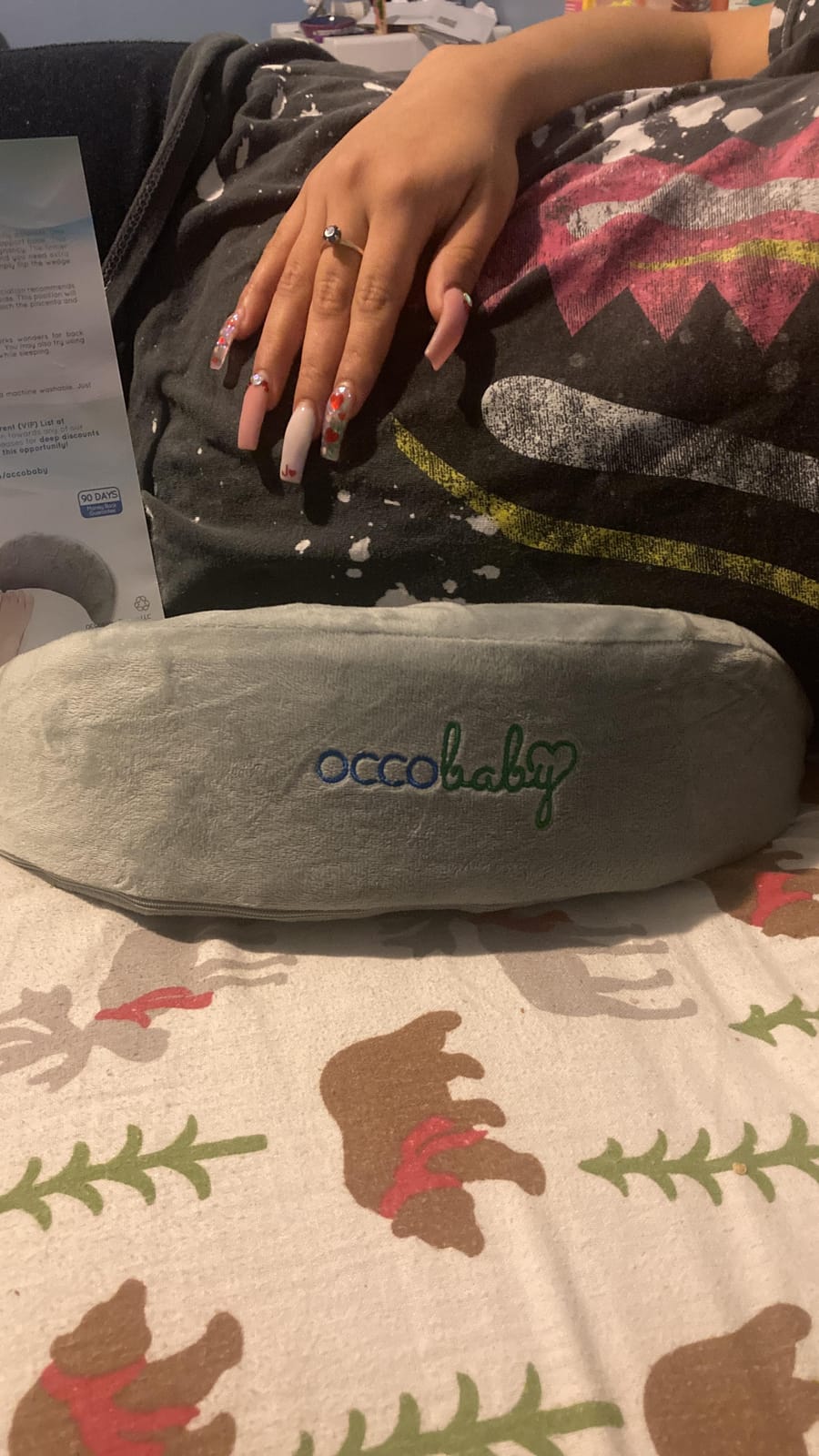OCCObaby Pregnancy Wedge Pillow for Maternity | Memory Foam Pregnancy Pillow for Sleeping, Belly, Knees, Back and Legs | Maternity Wedge Pillow for Belly Support During Side Sleeping customer photo 2