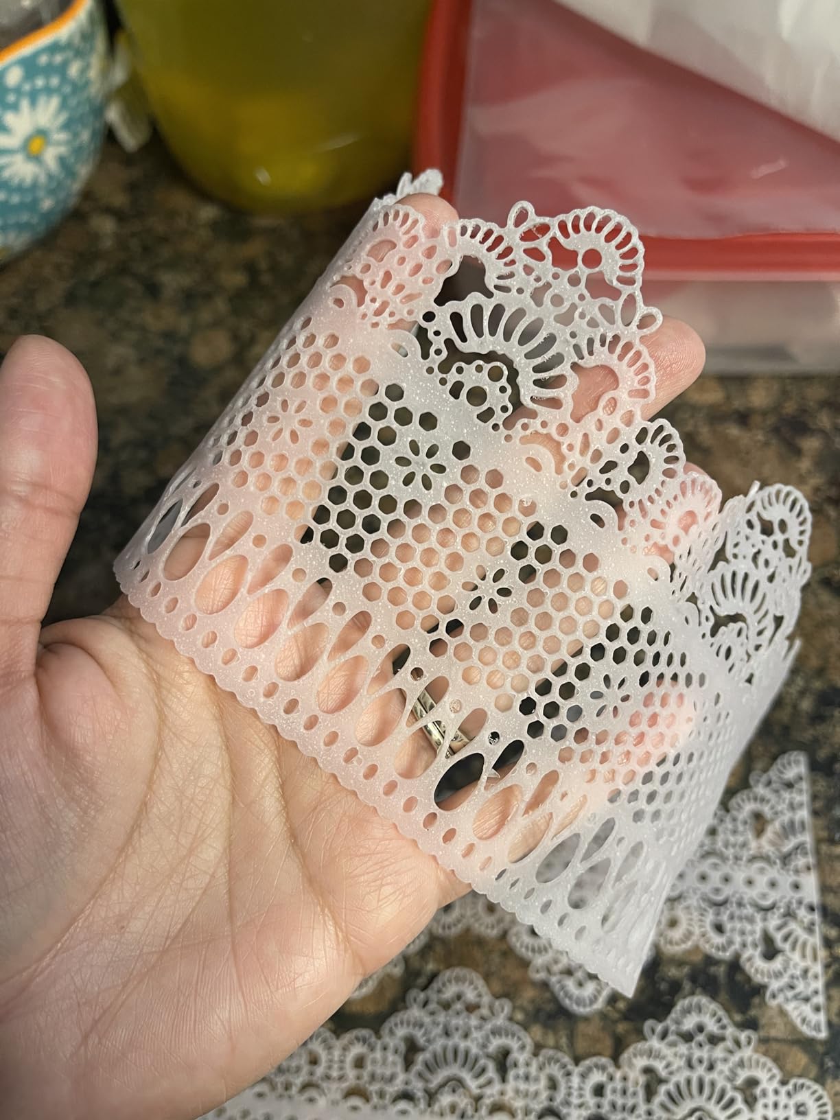 Beasea Fondant Lace Mold, Silicone Lace Mould for Cake Decorating Molds Silicone Shapes Border Decoration, Fondant Impression Mat Purple for Chocolate Sugar Sugarcraft Candy Cupcake Baking Embossing customer photo 1