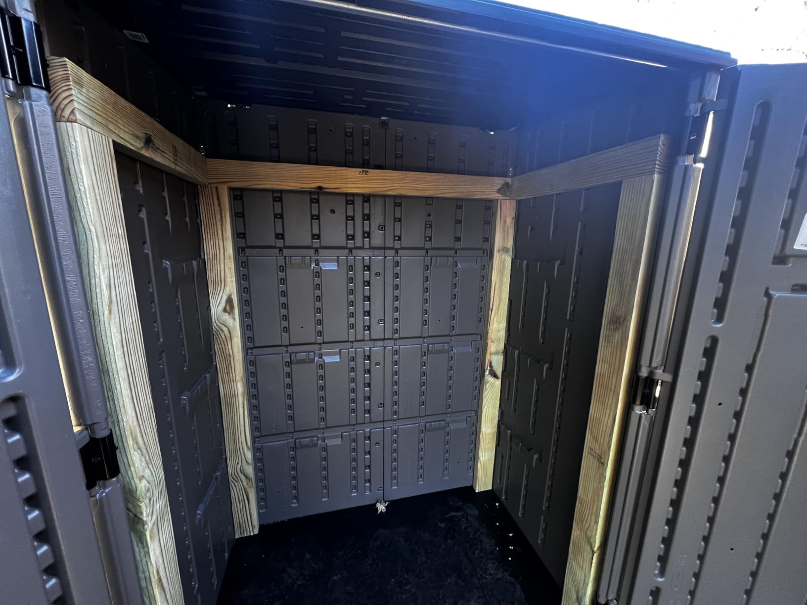Suncast 54 Cu Ft Medium Vertical Storage Shed, Stoney, Made in USA customer photo 1