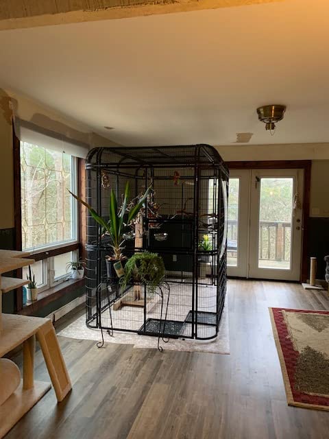 Large Walk-in Cages Heavy Duty Bird Cage Outdoor Aviary Parrot Macaw Conure Lovebird Pet House Finch Parakeet Cockatiel Birdcages Black customer photo 1