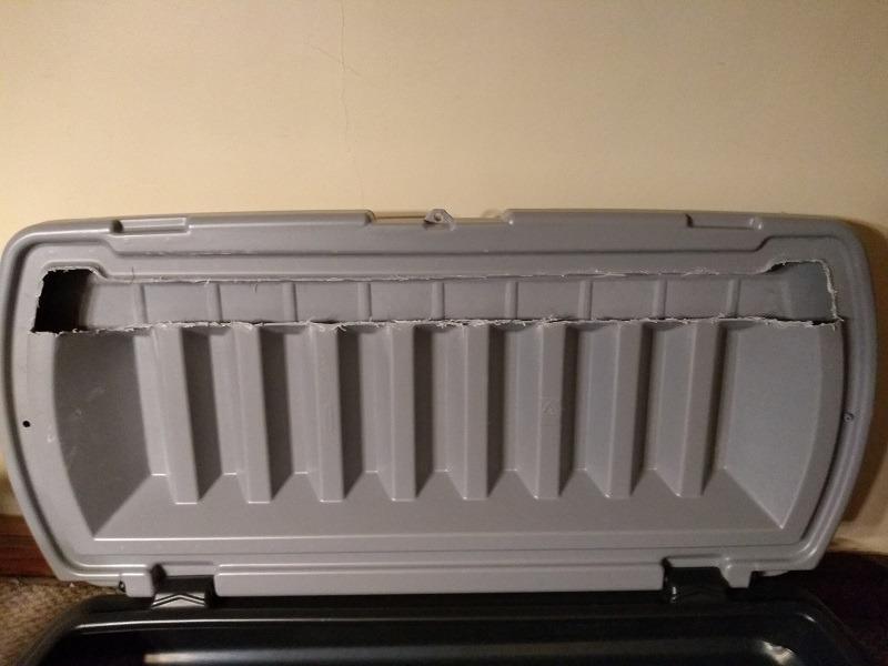 Rubbermaid 48 Gallon Black Action Packer Lockable Latch Indoor and Outdoor Storage Box Container for Home, Garage, Backyard, Single customer photo 1