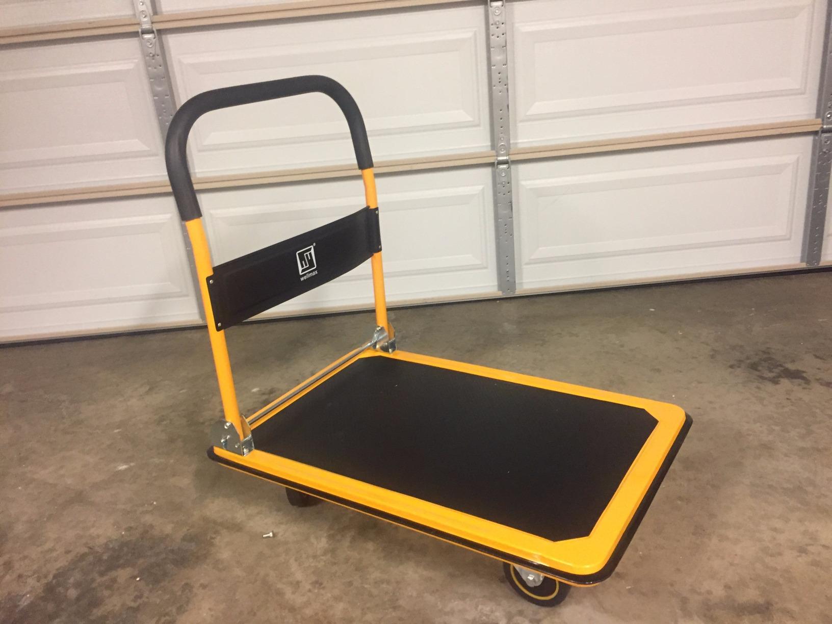 Wellmax Push Cart Dolly, Foldable Moving Platform Flat Cart, 660 lb, Yellow customer photo 1