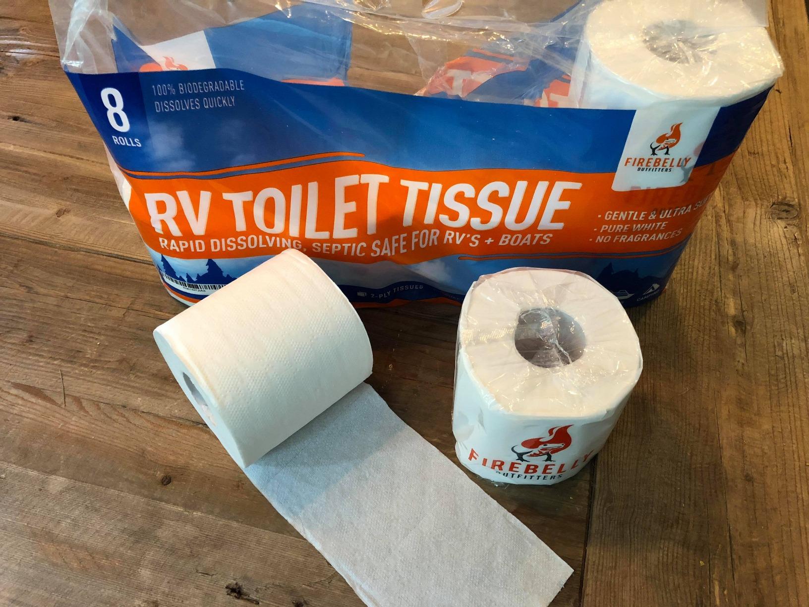 Firebelly Outfitters RV Toilet Paper, Camper, Marine, Septic Tank Safe 2Ply | Rapid Dissolving, 8 Rolls, Biodegradable. Boat, Motor-home, Camping, Travel Trailer Must Have Accessories, Holding Tank Safe customer photo 1