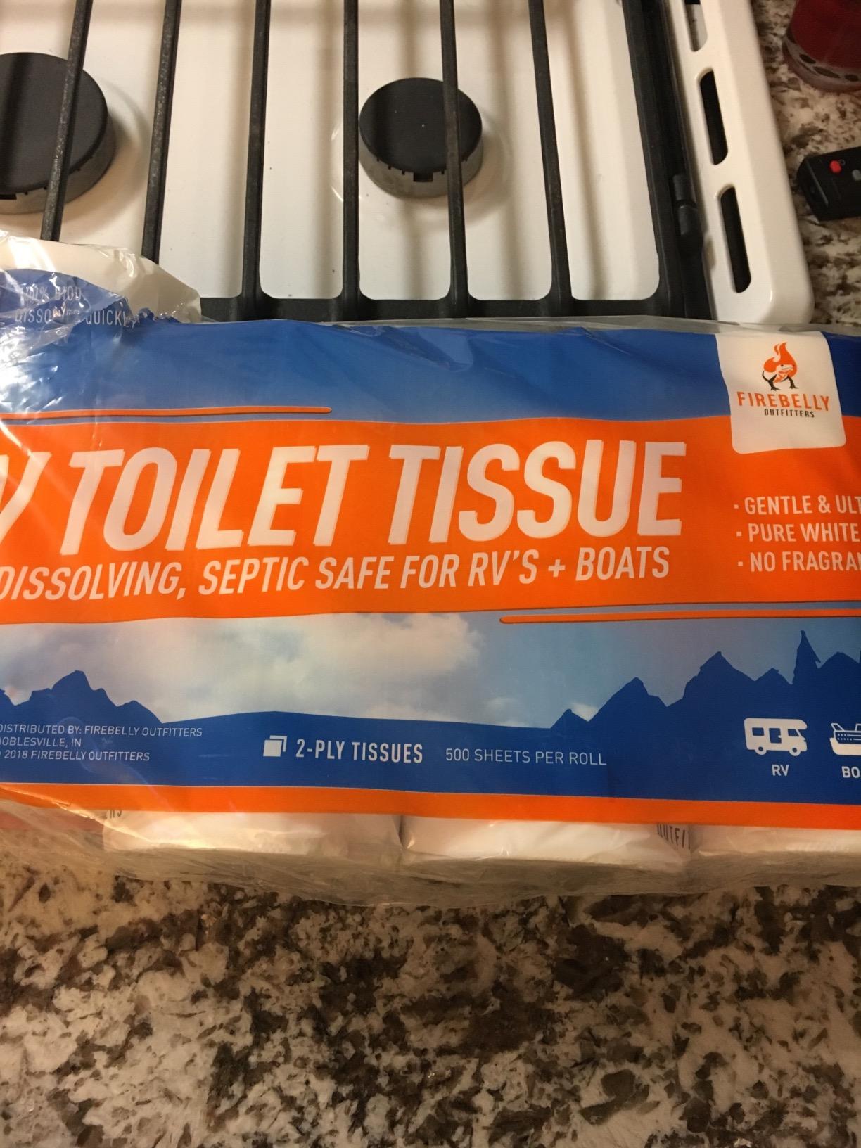 Firebelly Outfitters RV Toilet Paper, Camper, Marine, Septic Tank Safe 2Ply | Rapid Dissolving, 8 Rolls, Biodegradable. Boat, Motor-home, Camping, Travel Trailer Must Have Accessories, Holding Tank Safe customer photo 2