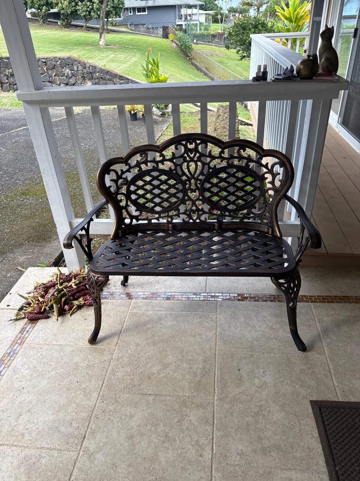 Oakland Living Outdoor Aluminum Loveseat Bench, Bronze customer photo 1