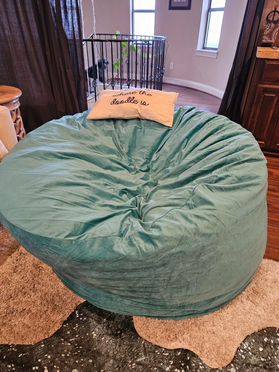 ULTIMATE SACK 5000 5-Foot Bean Bag Chair, Cloud Suede Cover - Oversized Foam Lounger, Floor Seat, Small Sofa, or Couch Bed for Living Area, Gaming Room, or Reading Lounge customer photo 1