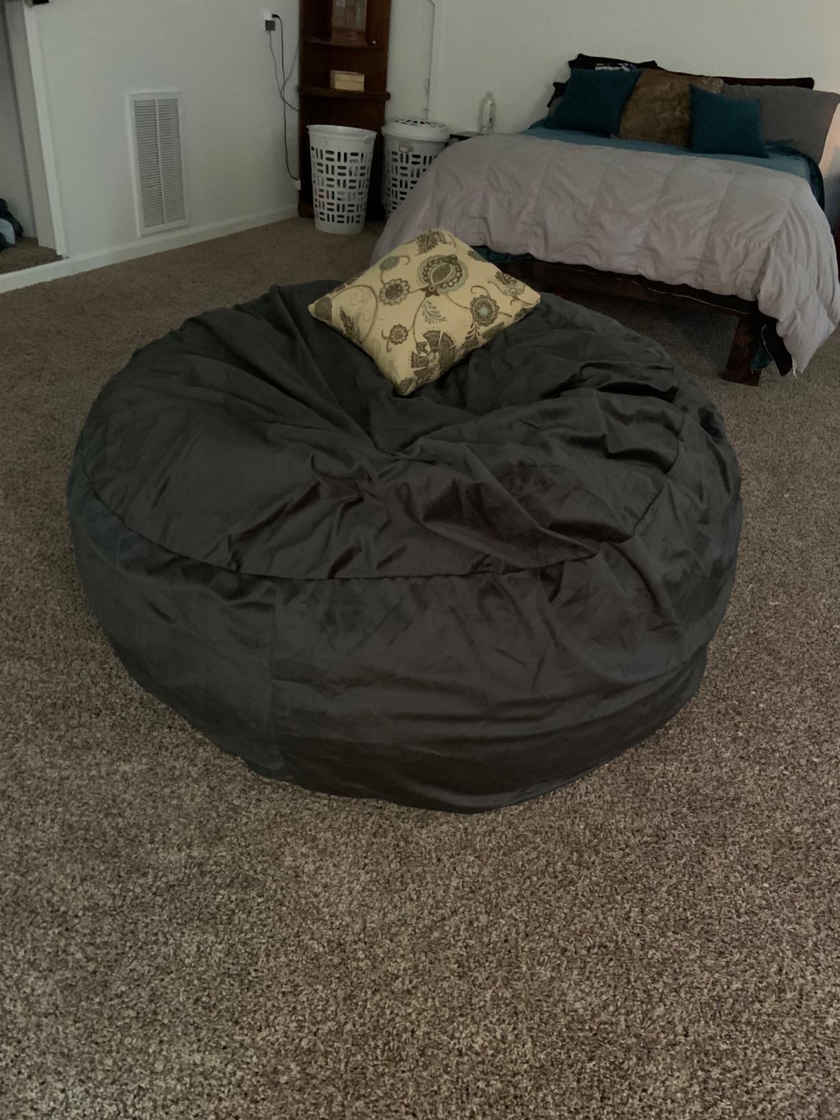 ULTIMATE SACK 5000 5-Foot Bean Bag Chair, Cloud Suede Cover - Oversized Foam Lounger, Floor Seat, Small Sofa, or Couch Bed for Living Area, Gaming Room, or Reading Lounge customer photo 2