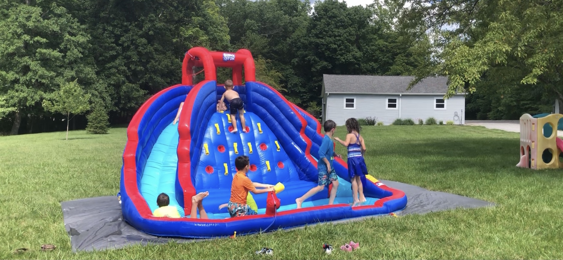 Sunny & Fun Ultra Climber Inflatable Water Slide Park - Heavy-Duty for Outdoor Fun - Climbing Wall, Two Slides & Splash Pool - Easy to Set Up & Inflate with Included Air Pump & Carrying Case customer photo 1