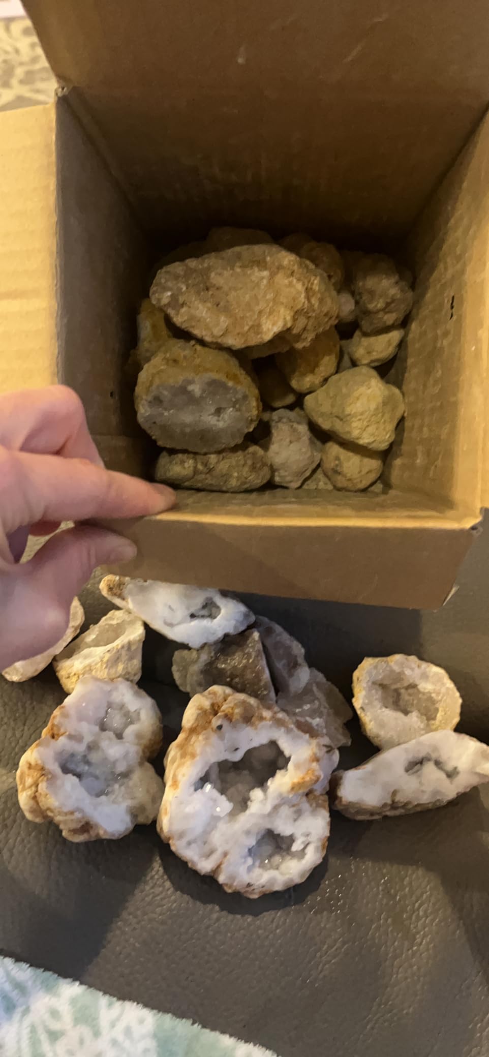 25 Break Your Own Large Premium Moroccan Geodes with Safety Goggles | 25 Large Moroccan Geodes, 1-3 Inch Specimens, Safety Goggles, Real Crystals Inside, Party Favors, Family Activity customer photo 1