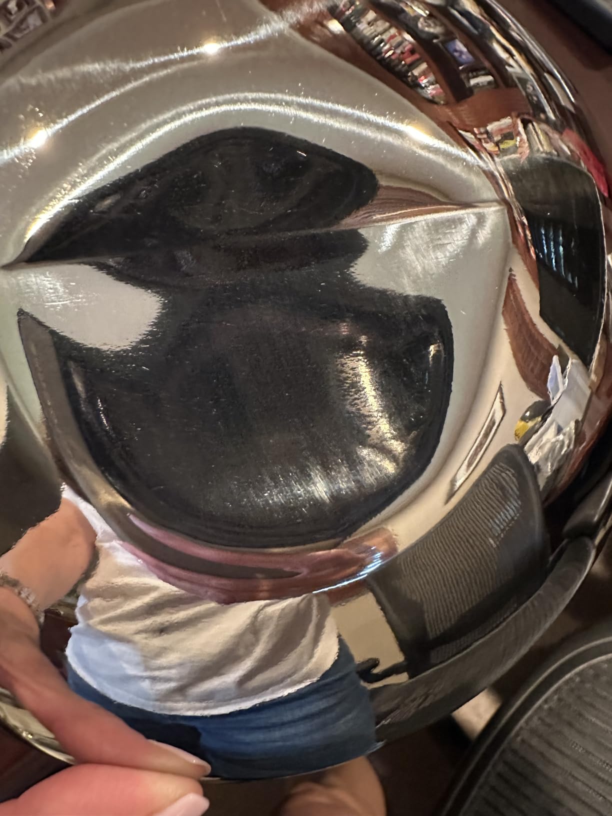 Durable Stainless Steel Gazing Balls Hollow Mirror Globe Floating Reflective Ball Polished Shiny Sphere for Home Garden Pond Outdoor Swimming Pool Decoration (10 Inch) customer photo 2