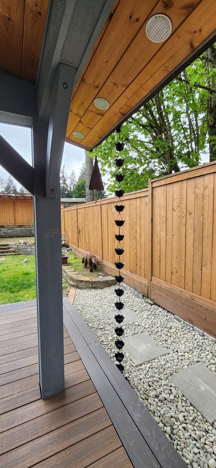 Monarch Rain Chains Aluminum Lotus Black Rain Chains for Gutters - 8.5 ft Black Decorative Rainchain Outdoor Durable Heavy Duty Gutter Chain Downspout customer photo 2