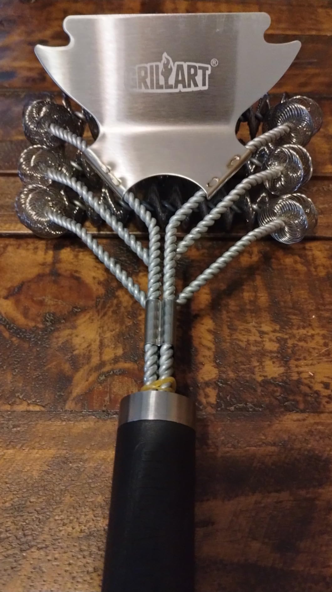 Grill Brush and Scraper Bristle Free - Safe BBQ Brush for Grill - 18'' Stainless Grill Grate Cleaner - Safe Grill Accessories for Porcelain/Weber Gas/Charcoal Grill - Gifts for Grill Wizard customer photo 1