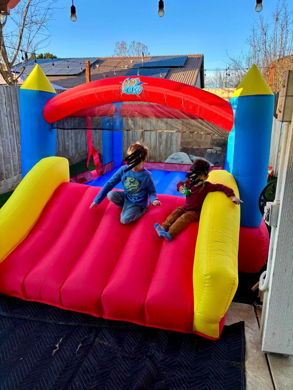 ACTION AIR [Updated Version] Bounce House, Inflatable Bouncer with Air Blower, Jumping Castle with Slide, Family Backyard Bouncy Castle, Durable Sewn with Extra Thick Material, Idea for Kids (C-9745) customer photo 1