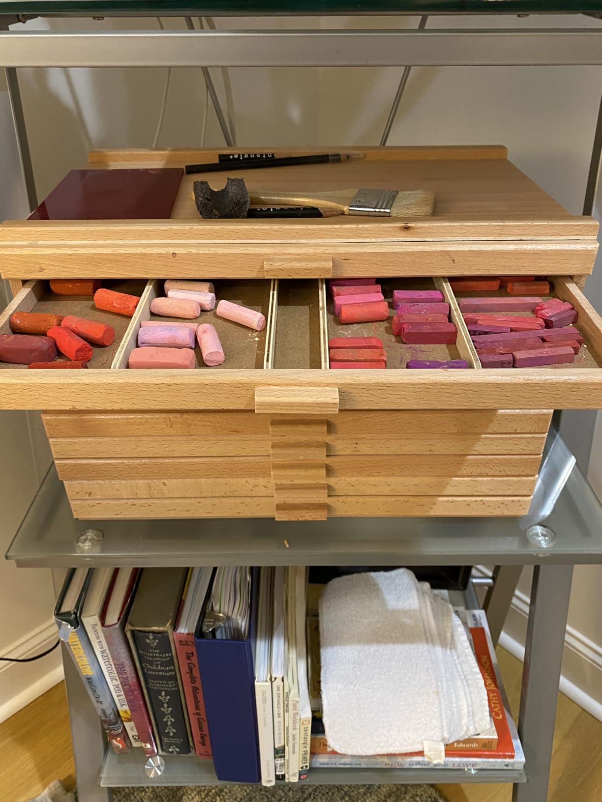 U.S. Art Supply 10-Drawer Artist Tool Supply Box with Storage Drawers | 5 Compartments per Drawer - Hardwood Art Box for Artist Supplies, Brushes, Pencils, Erasers, Tool Storage Organizer Case customer photo 1
