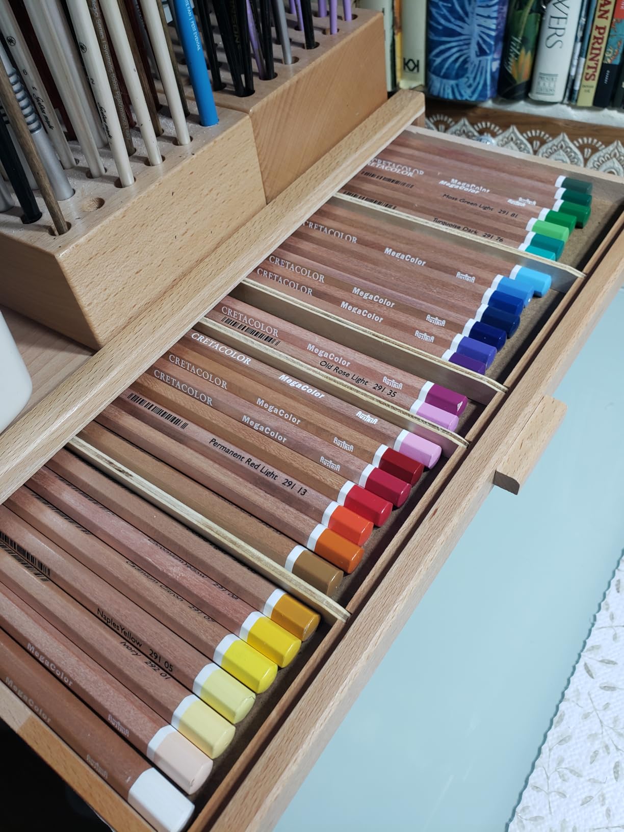 U.S. Art Supply 10-Drawer Artist Tool Supply Box with Storage Drawers | 5 Compartments per Drawer - Hardwood Art Box for Artist Supplies, Brushes, Pencils, Erasers, Tool Storage Organizer Case customer photo 2
