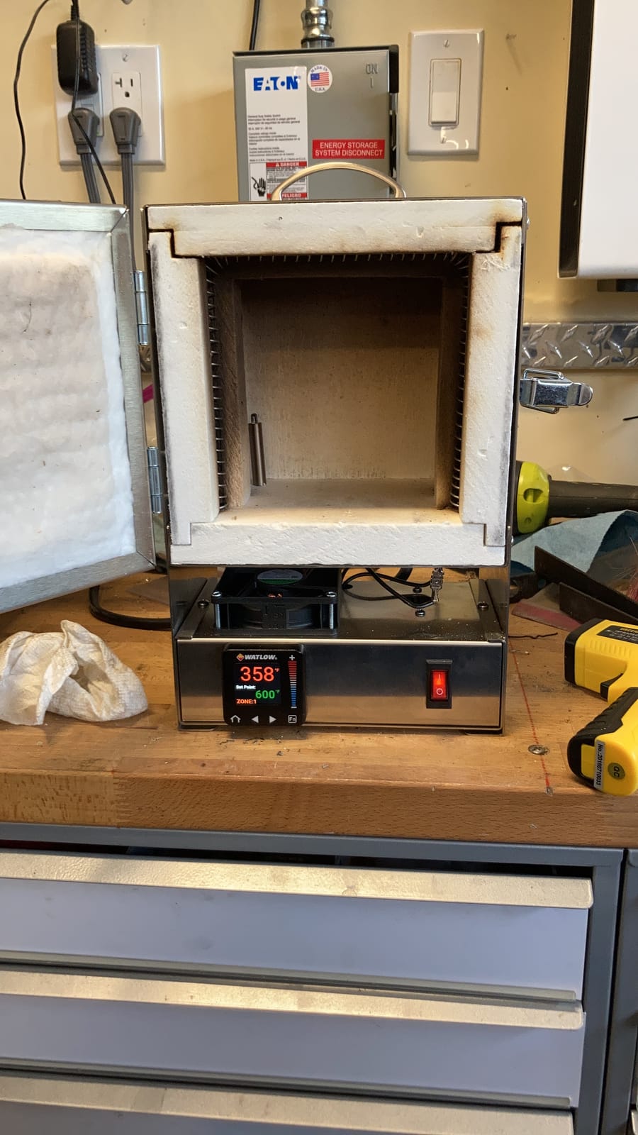 TableTop USA Hi-Temp 2200 Degree Electric Burnout Oven Kiln Vent Hole PROGRAMMABLE Controller Furnace Jewelry Making Dental Casting Wax 3D Resin PLA Burnout Made in the U.S.A. customer photo 1