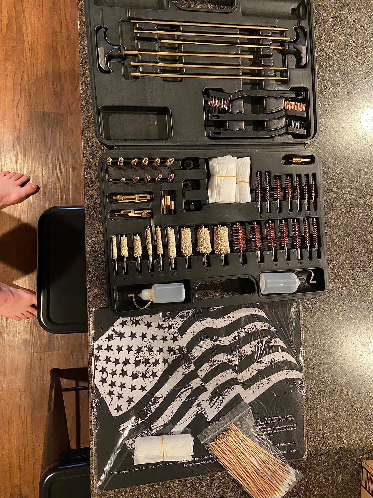 iunio Universal Gun Cleaning Kit, with Mat and Case, Full Brass Jags, Rods and Adapters, for All Guns, Rifle, Shotgun, Handgun, Pistol, Hunting, Shooting, All Caliber customer photo 1