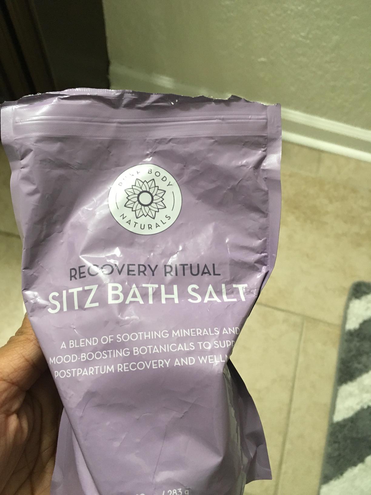 Sitz Bath Soak for Postpartum Care & Hemorrhoids, Bath Salt, 10 oz | Natural mineral blend for new mothers and daily comfort, dissolves in a shallow warm tub, basin or seat insert customer photo 1