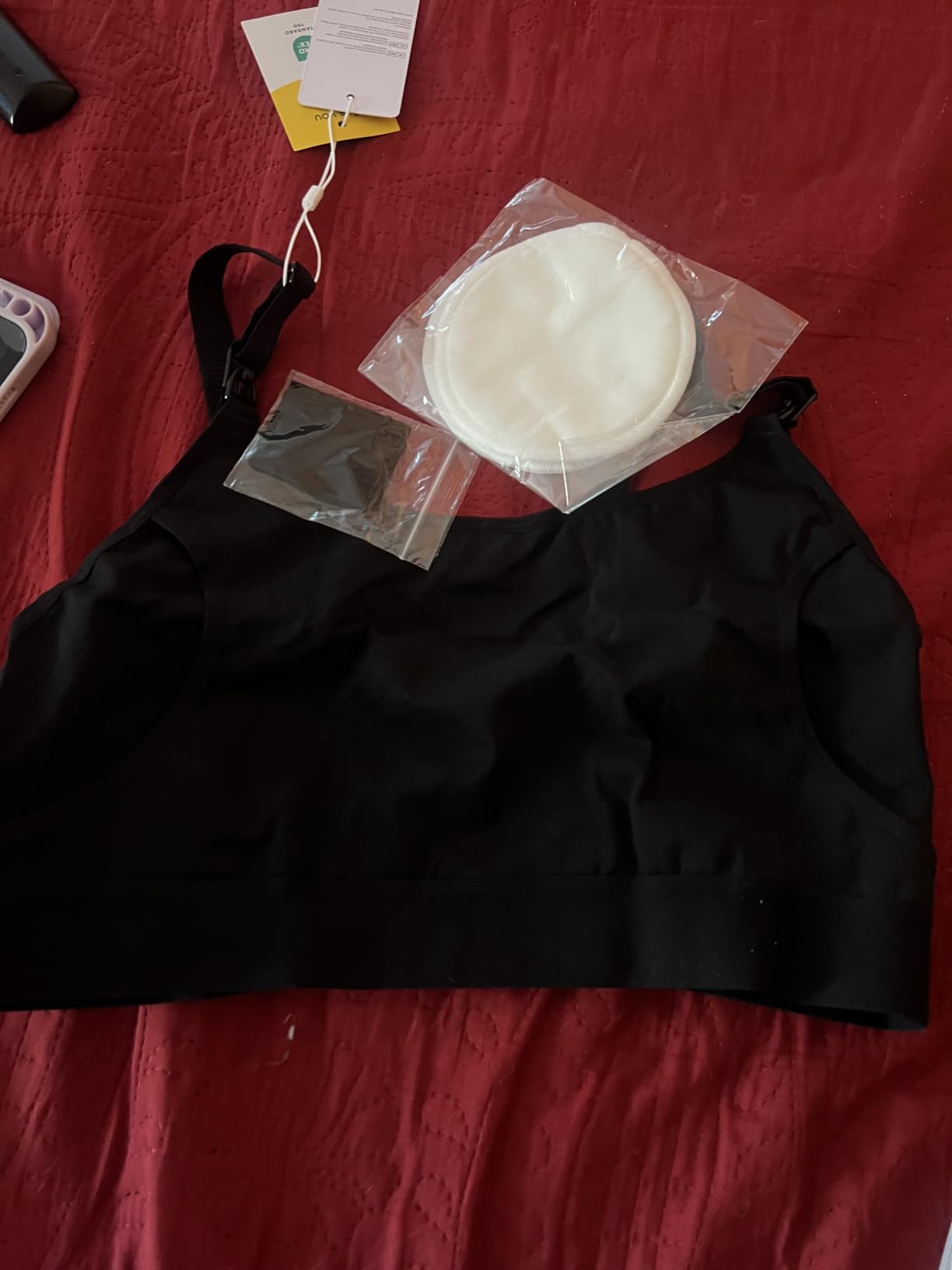 Momcozy Hands Free Pumping & Nursing Bra, Adjustable Cotton Breast Pump Bra | Hands-Free Pump Hold, One-Step Nursing Clasp, Keeps Flanges Secure, 2 Nursing Pads Included customer photo 2