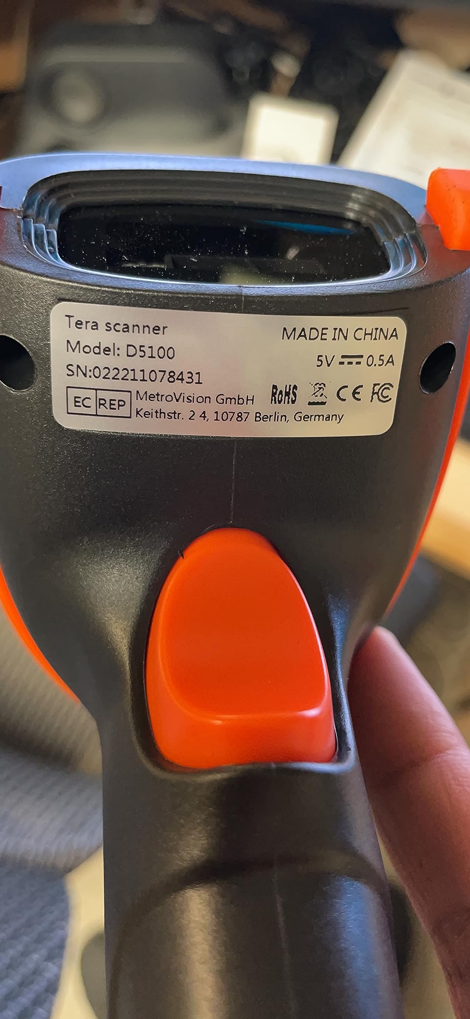 Tera Barcode Scanner with Battery Indicator: 2D Wireless, D5100 Orange | USB Wired, 2.4G Wireless, 2200mAh Battery, 1D 2D QR Scanning, IP54 Protection, Retail Checkout Warehouse School PC Phone customer photo 2