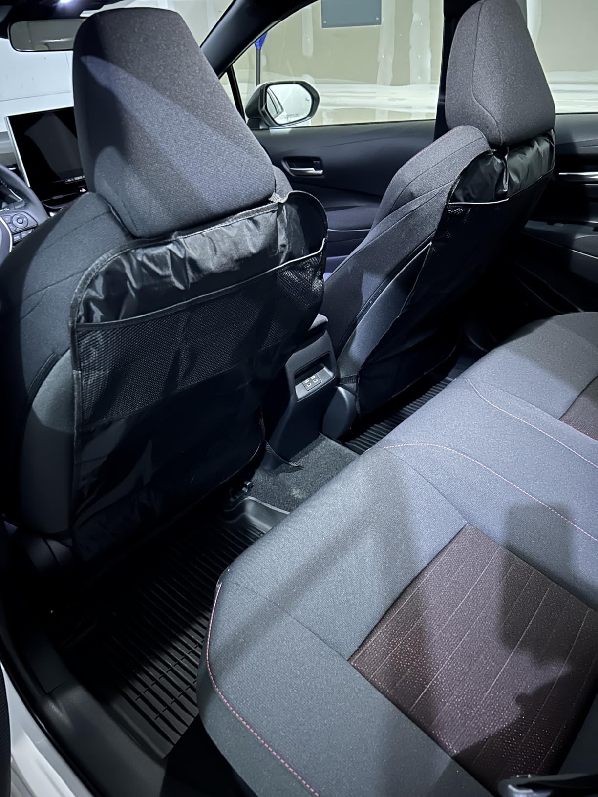 lebogner Back Seat Cover For Kids + 3 Pocket Storage Organizer, 2 Pack X-Large Waterproof Kick Mats Backseat Protector, Car Seat Back Protectors For Vehicles To Protect From Dirt, Mud & Scratches customer photo 2