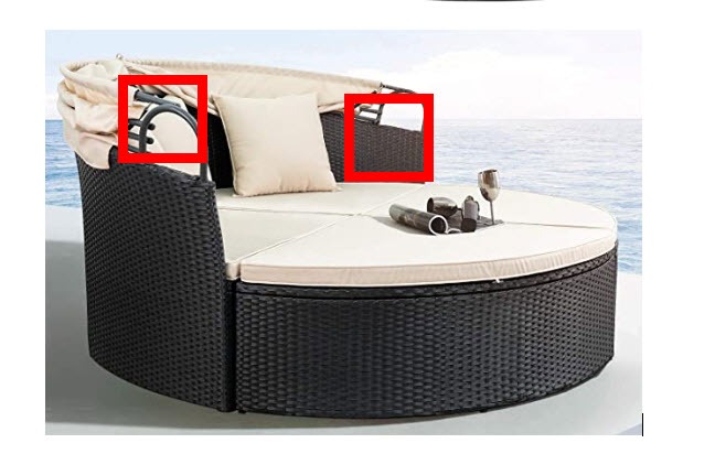 Devoko Patio Furniture Outdoor Round Daybed,Sectional Sofa | with Retractable Canopy Wicker Rattan Separated Seating for Patio Lawn Garden Backyard Porch customer photo 2