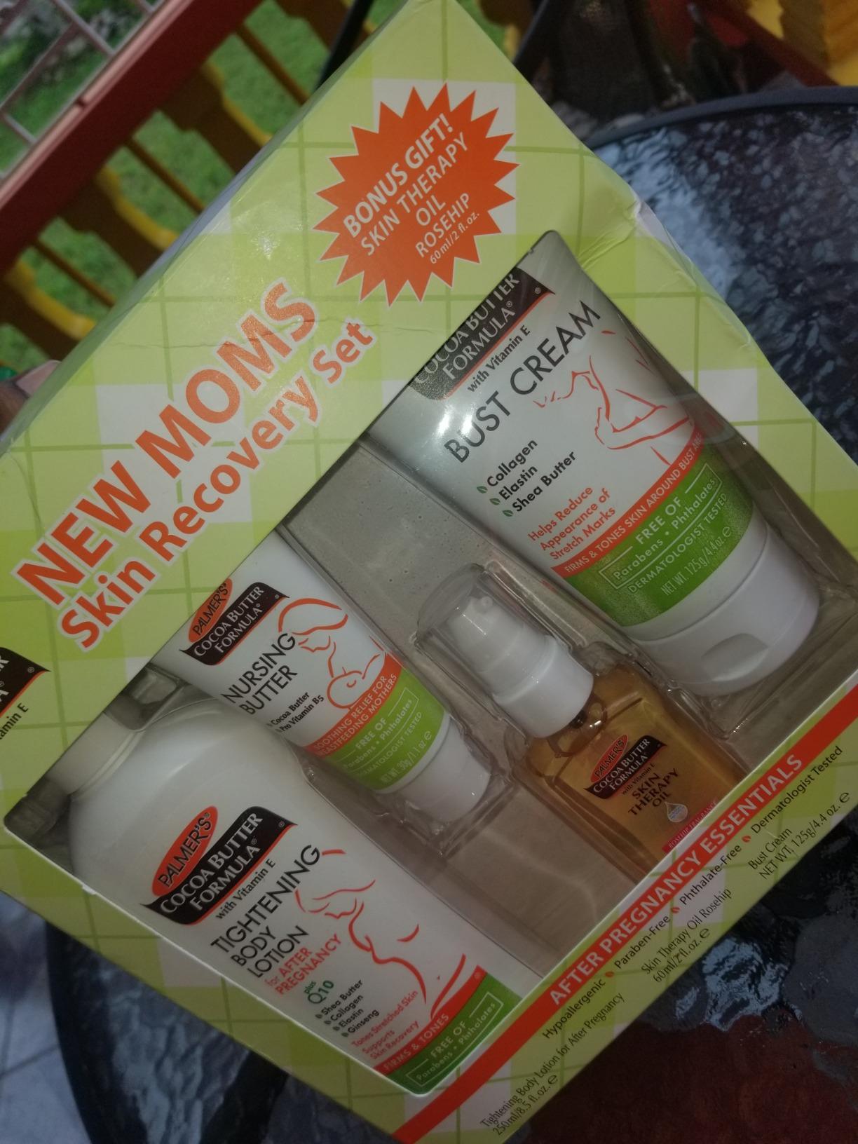Palmer's Postpartum Essentials Cocoa Butter Formula Skin Care Kit (4 Piece) | Includes Firming Lotion, Nursing Butter, Bust Cream & Skin Therapy Oil. The ideal dermatologist-approved gift for new moms customer photo 1