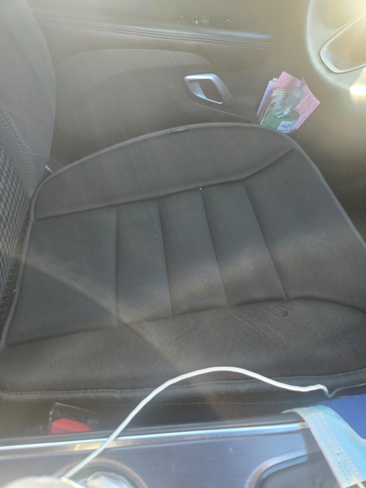 kingphenix Memory Foam Car Seat Cushion for Driver and Office Chair Comfort | 1.2-Inch-Thick Memory Foam Seat Pad, Soft, Breathable Fabric, Non-Slip Silicone Bottom for Long Drives and Office Use, Black customer photo 2