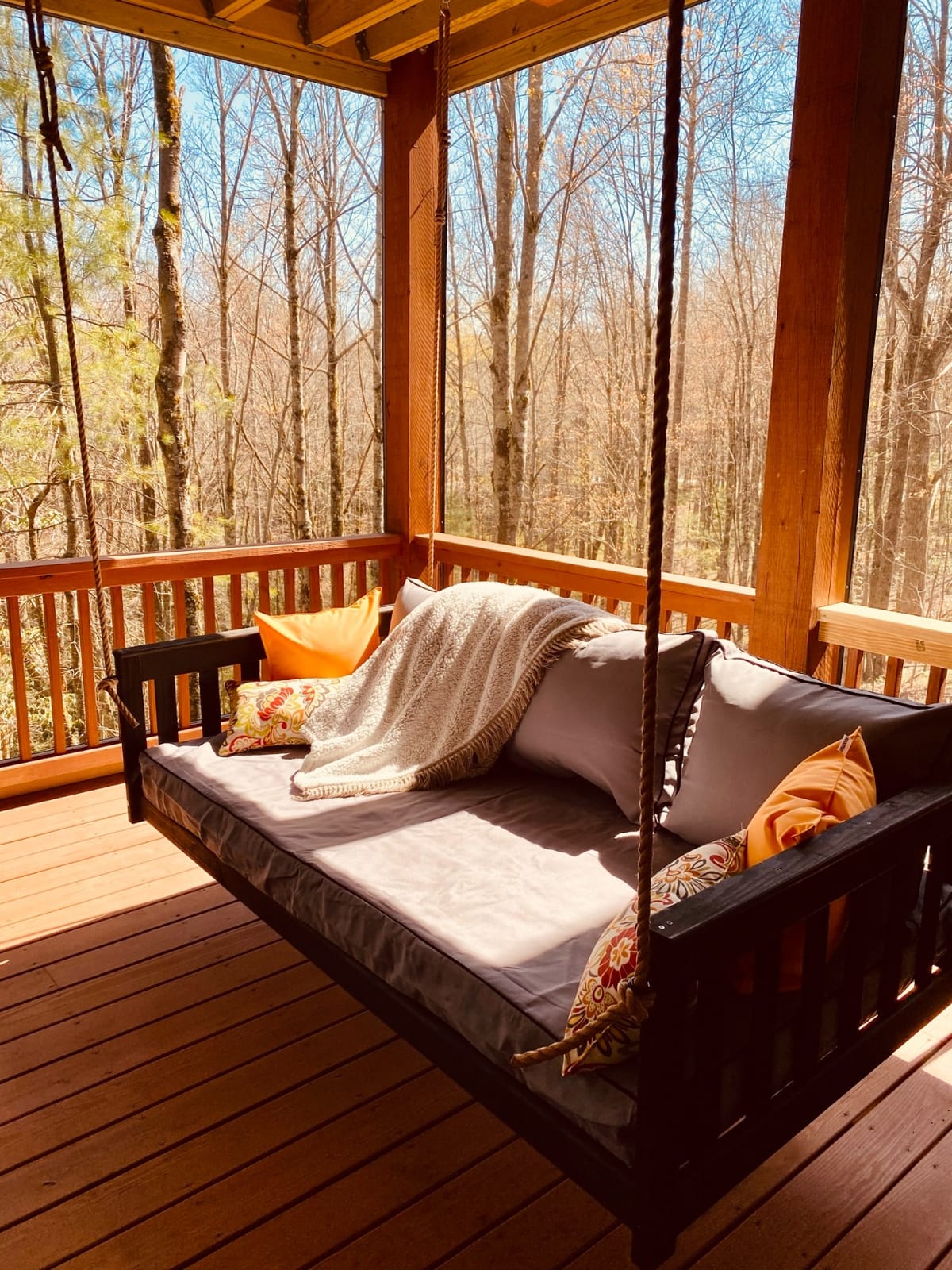 A&L Furniture VersaLoft Amish-Made Pine Twin Mission Swingbed with Rope, Unfinished customer photo 2