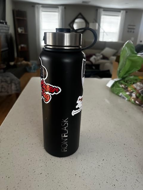 IRON FLASK 40 oz Wide Mouth Water Bottle with Straw | Insulated Stainless Steel Sports Water Bottle with Leakproof Straw Lid - BPA Free, Cold 24 Hrs, Sweat Free (Midnight Black) customer photo 1
