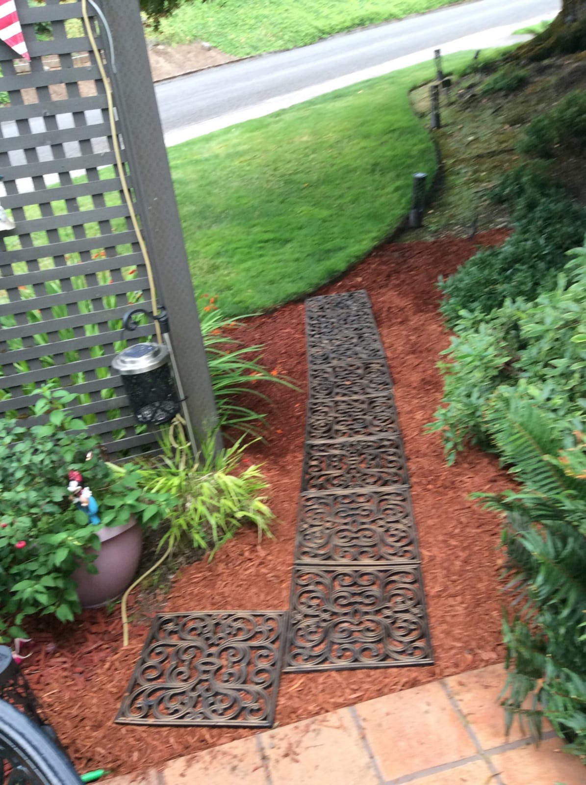 BIRDROCK HOME Rubber Stepping Stones - Set of 3 Decorative Pavers for Garden Path, Patio, Lawn, Yard, and Backyard Landscaping - Easy Install Outdoor Walkway Pathway, Ground Tiles - Copper-15x15 customer photo 1