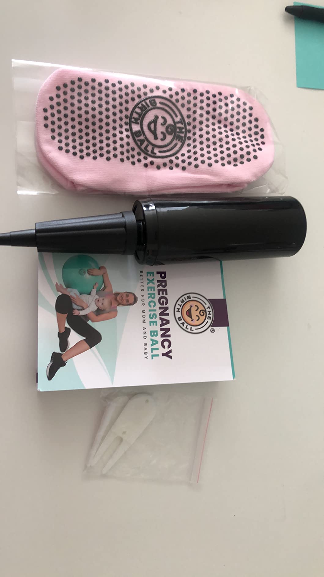 The Birth Ball - Birthing Ball for Pregnancy & Labor - 18 Page Pregnancy Ball Exercises Guide by Trimester - Non Slip Socks - How to Dilate, Induce, & Reposition Baby for Mom customer photo 1