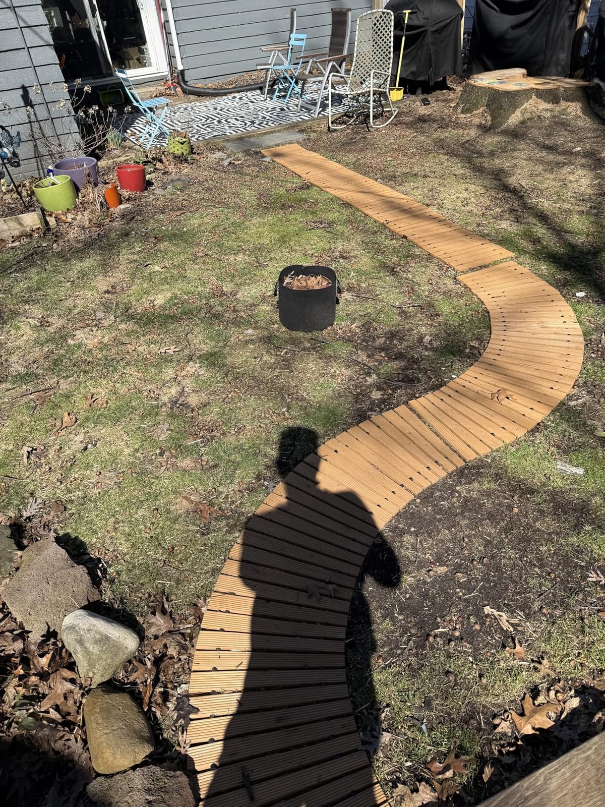 RELIANCER 8' Wooden Garden Pathway, Weather-Resistant Roll Out Cedar Walkway, Outdoor Patio Wood Foot Path customer photo 2