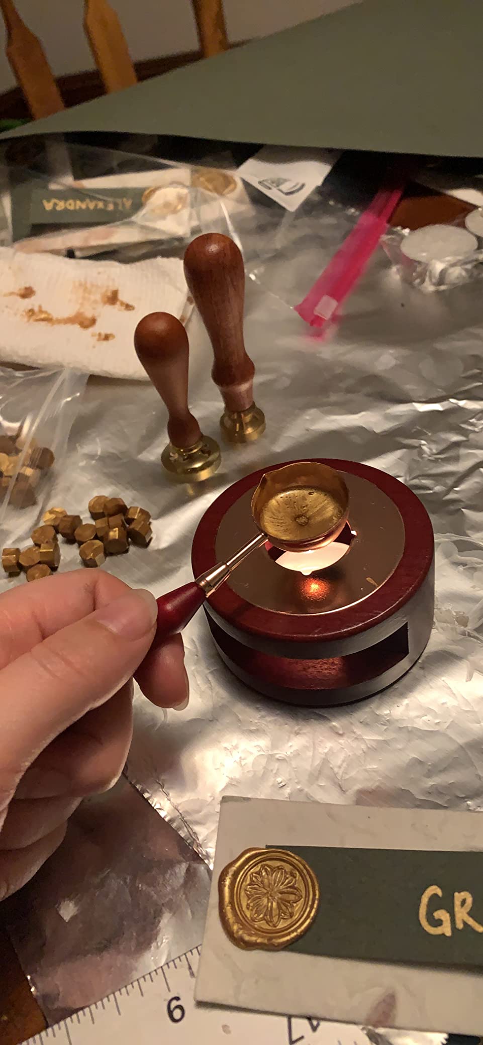 Wax Seal Warmer Melting Pot Wax Sealer Melting Furnace with Melting Spoon for Sealing Stamp Letter Envelope customer photo 2