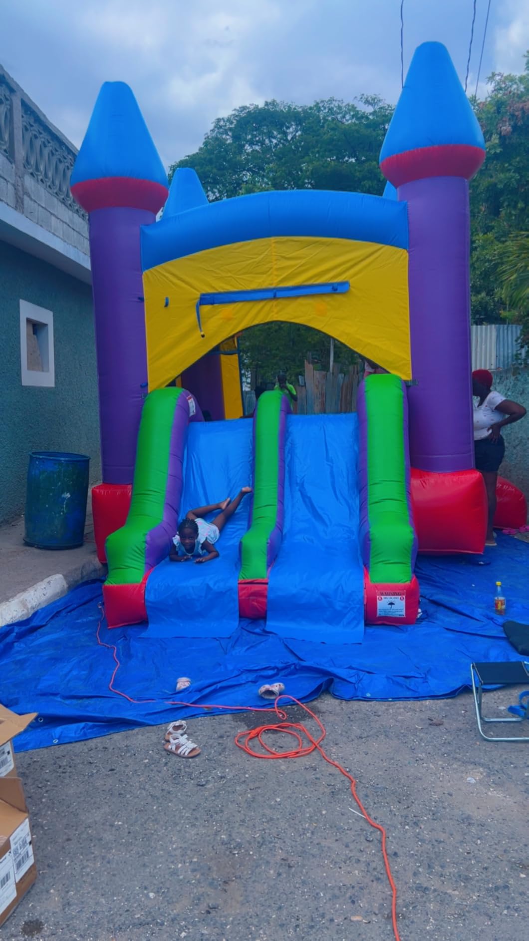 14x18 Jelly Bean Commercial Inflatable Bouncer Dual Slide Pool customer photo 1
