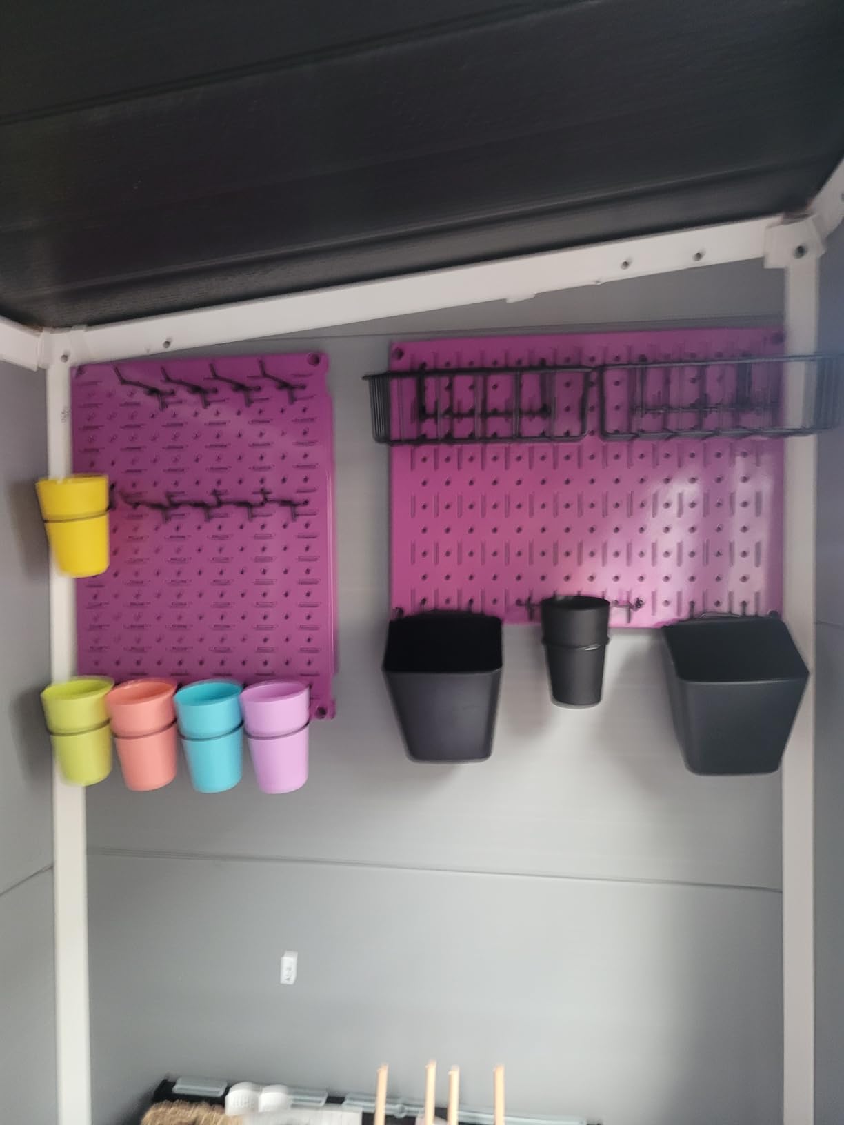 Wall Control Pegboard Wall Organizer Tiles Modular Galvanized Steel Pegboard Tiling Set - Four 12-Inch Tall x 16-Inch Wide Peg Board Panel Wall Storage Tiles - Easy to Install (Metallic) customer photo 2