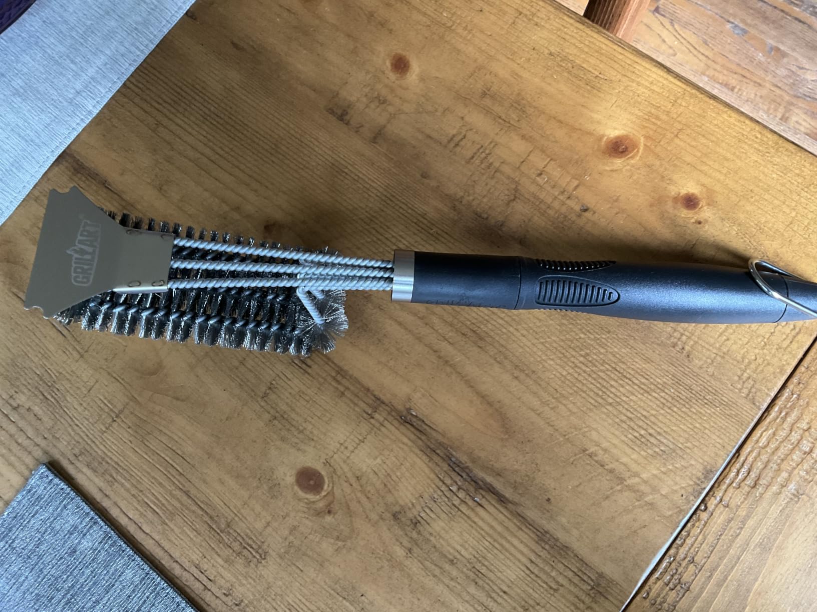 GRILLART Grill Brush, 18'' Extra-Strong Handle, BBQ Cleaner with Scraper | Remove Tough Grime, Triple Safe Wire Bristle Scrubbers, for Gas, Charcoal & Smoker, Steel Grates, 360°Wizard Cleaning customer photo 1