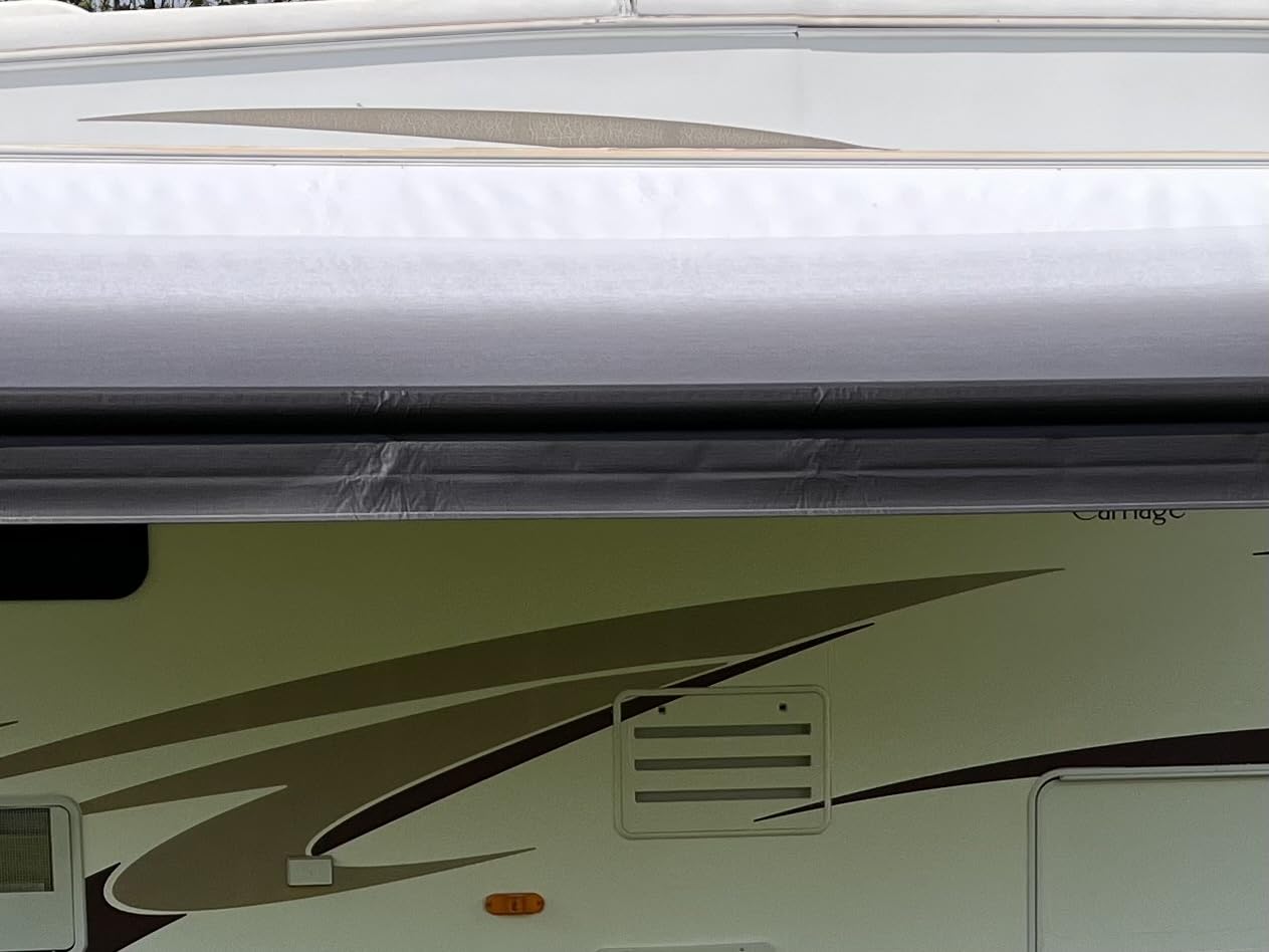 ShadePro - RV Awning Fabric Replacement - Premium Grade Weatherproof Vinyl - Universal Outdoor Canopy for Camper, Trailer, and Motorhome Awnings - Charcoal Fade - 14' customer photo 2