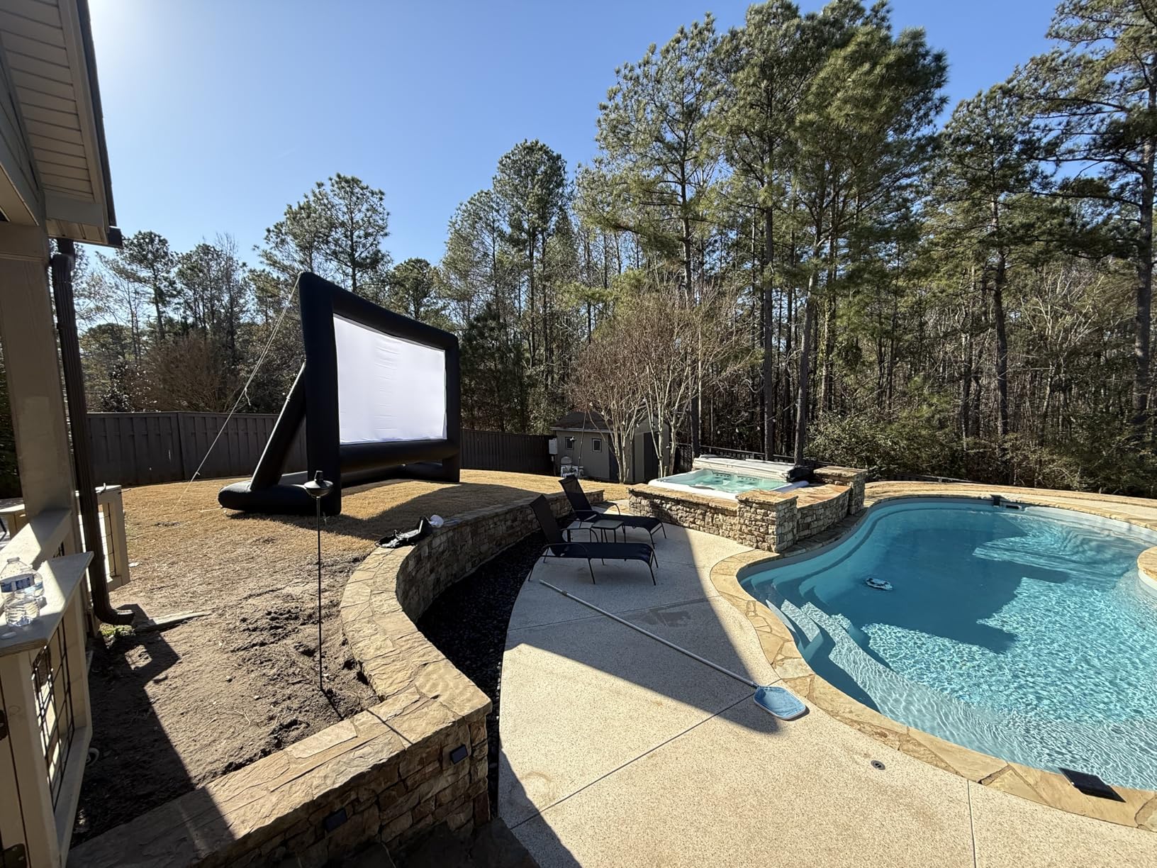 XHYCPY 20 Feet Inflatable Projector Screen Outdoor Inflatable Movie Screen with Air Blower Storage Bag, Easy Set Up Blow Up Screen for Backyard Movie Night, Theme Parties, Celebrations customer photo 1