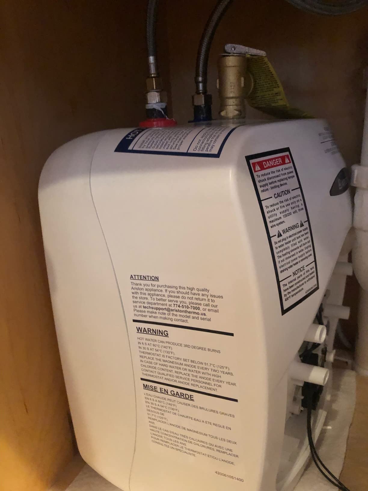 Ariston Andris 2.5 Gallon Capacity 120-Volt Mini Tank Electric Water Heater customer photo 1