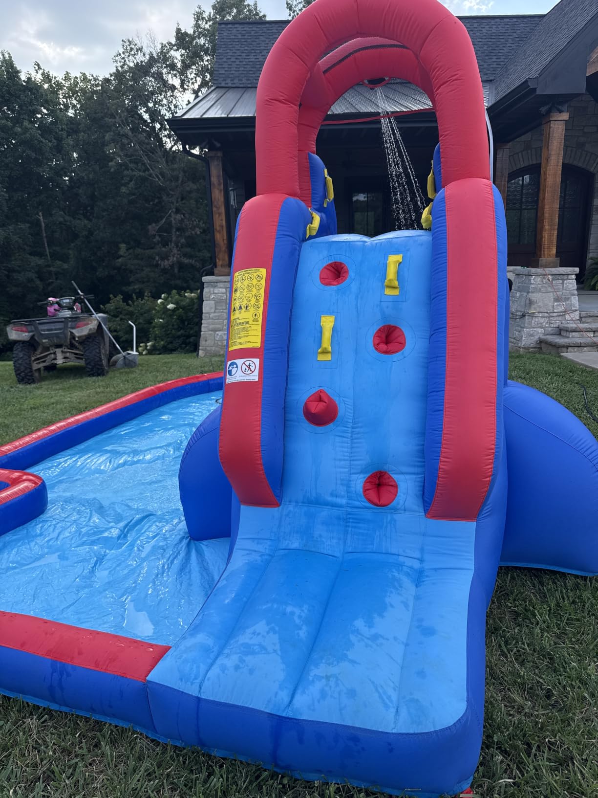 Sunny & Fun Deluxe Inflatable Water Slide Park with Climbing wall & Tunnel | Heavy-Duty Oxford Blow-Up Water Park for Kids Backyard with Splash Pool, Air Blower & Carry Bag customer photo 2