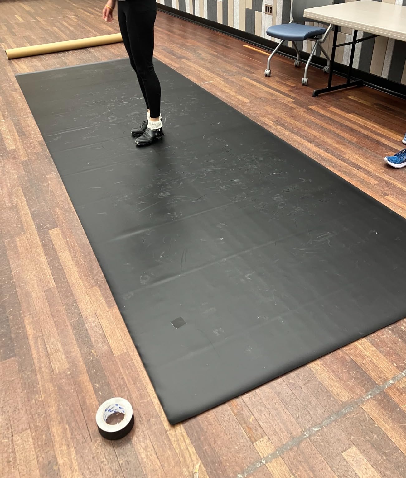 ProStep by FlooringInc Reversible Marley Dance Floor Roll, Black/Grey, 5.25' x 10' (52.5 sq ft) customer photo 1