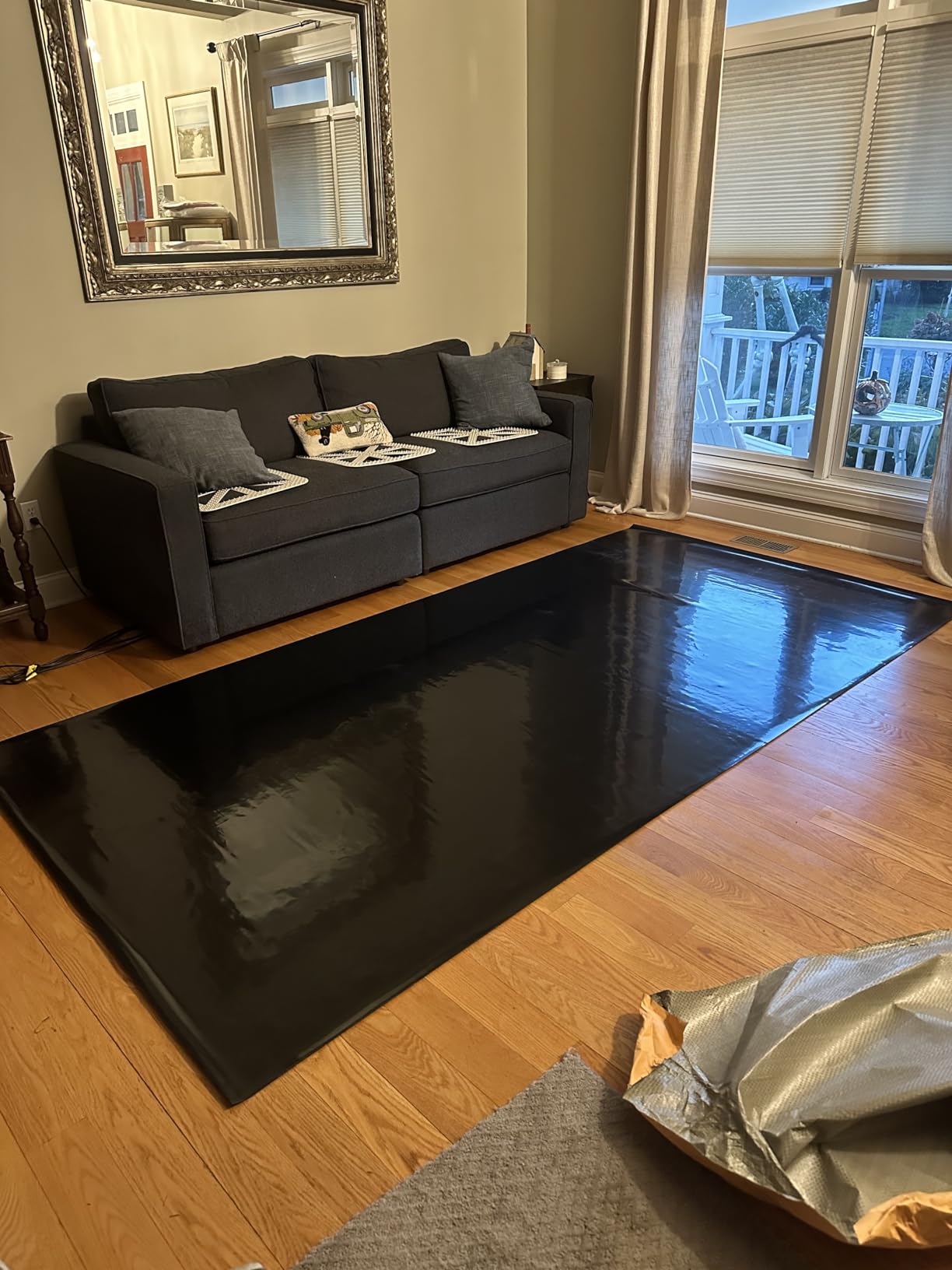 ProStep by FlooringInc Reversible Marley Dance Floor Roll, Black/Grey, 5.25' x 10' (52.5 sq ft) customer photo 2