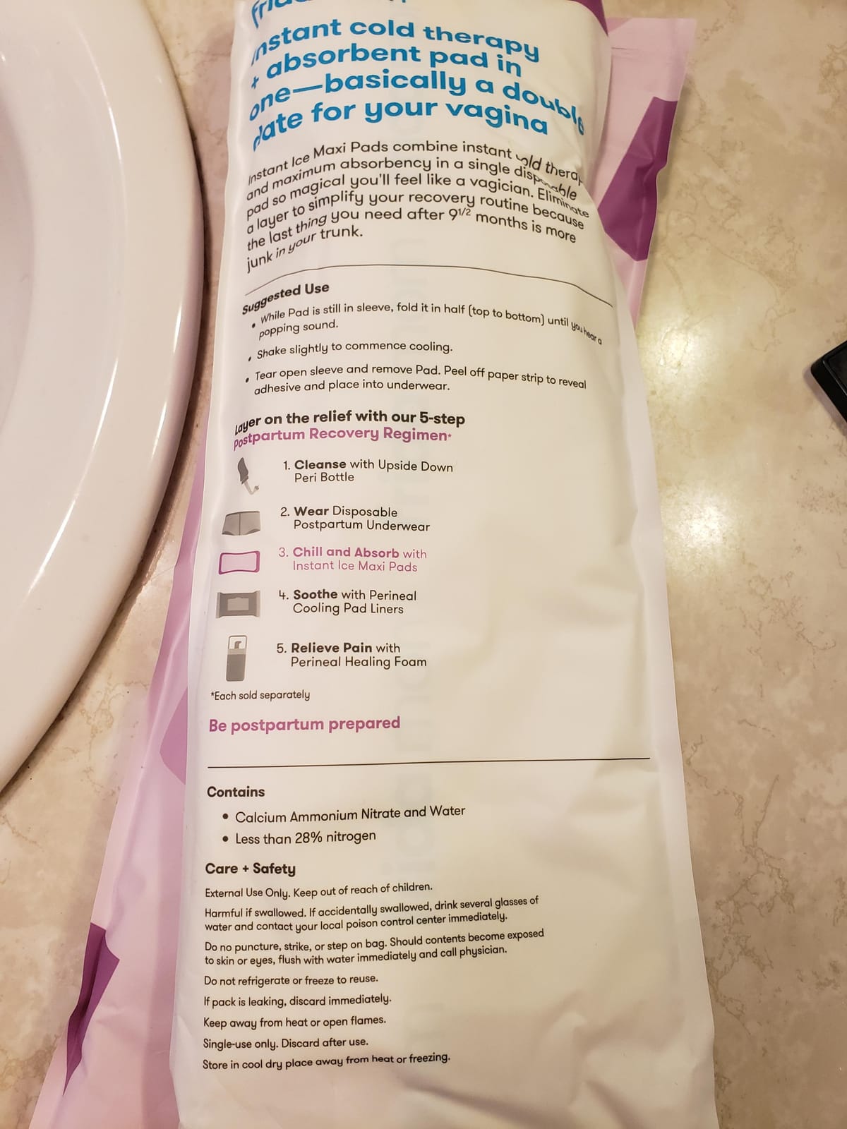 Frida Mom 2-in-1 Postpartum Pads, Perineal Ice Maxi Pads & Maternity Pad customer photo 2